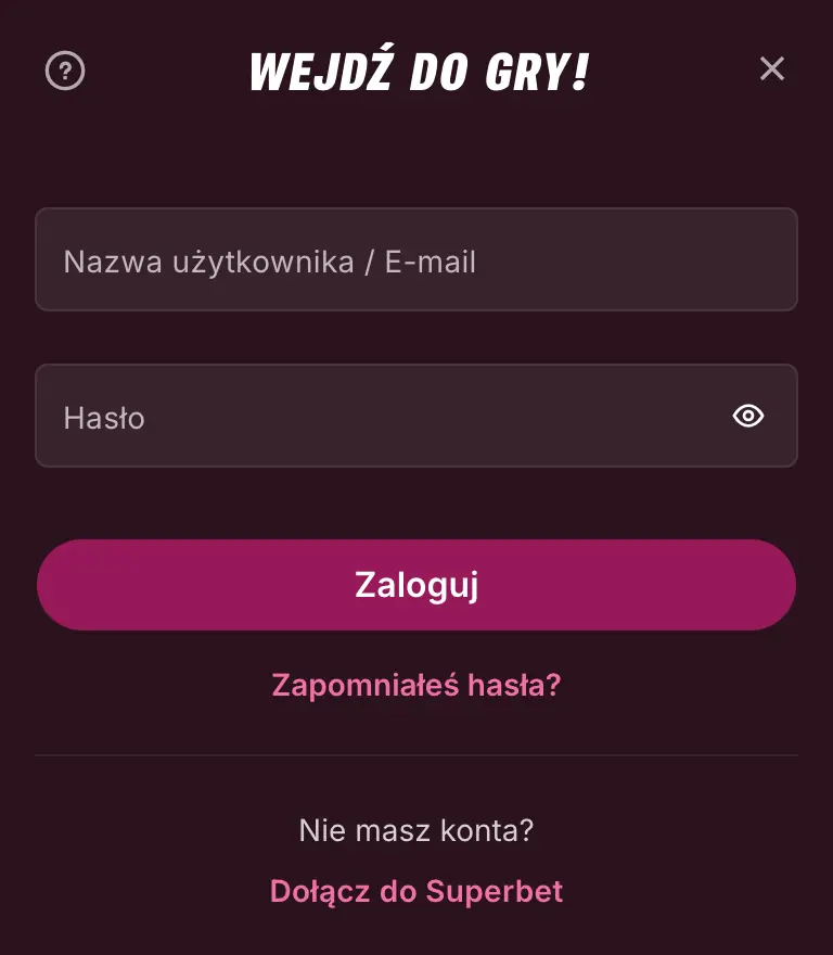 superbet Logowanie do konta gracza w kasynie online